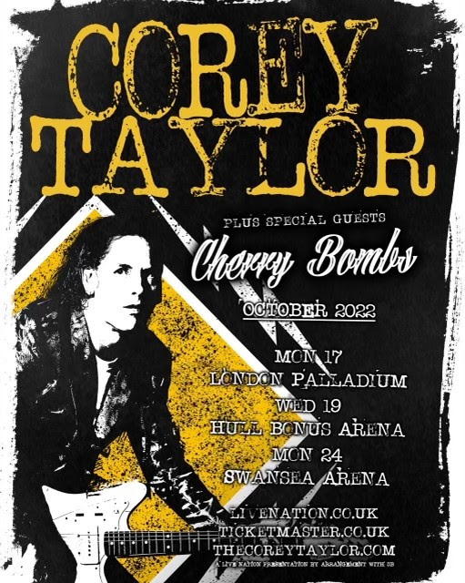 Corey Taylor Cherry Bombs Tour 2022