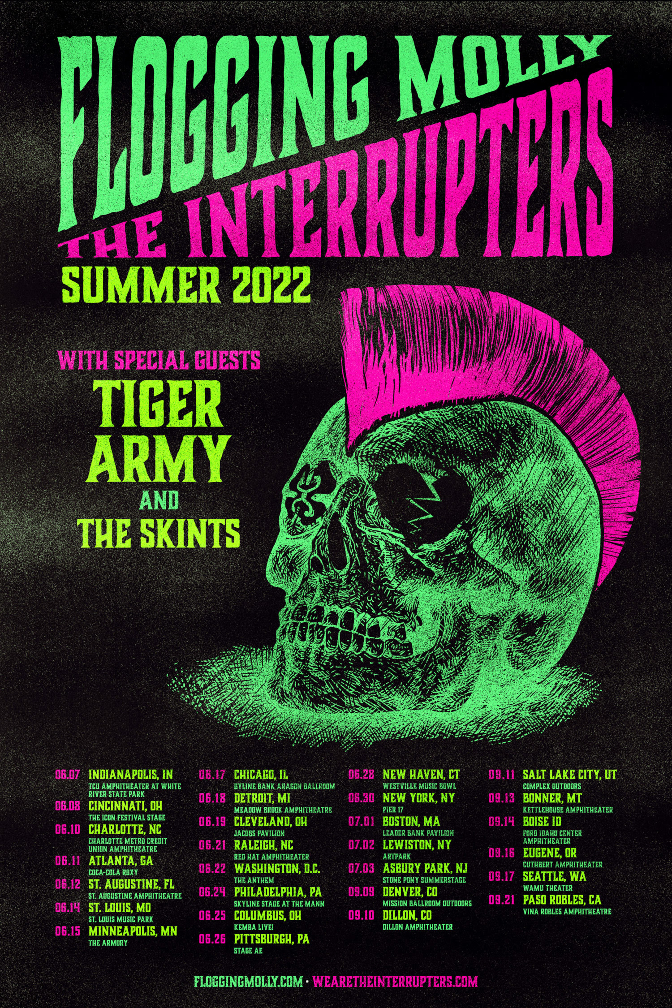 Flogging Molly The Interrupters Summer Tour