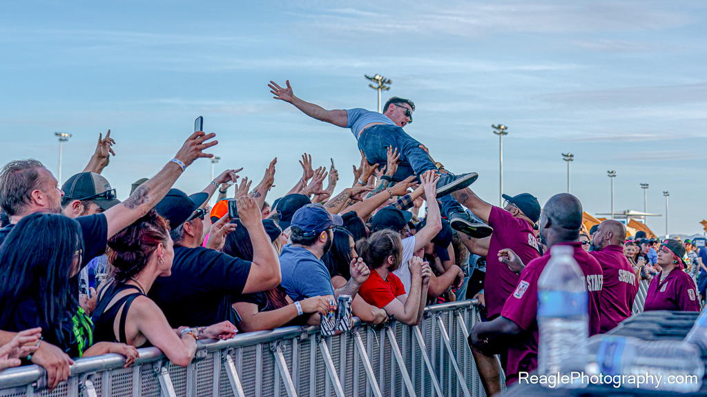 Crowd surfer at Punk in Drublic festival in Mesa, AZ