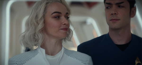 Nurse Christine Chapel and Spock in Star Trek: Strange New Worlds