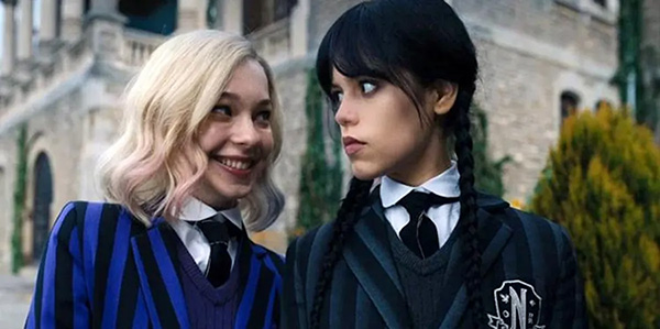 Enid Sinclair and Wednesday Addams in Netflix's Wednesday series