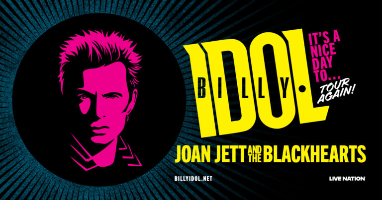 Billy Idol 2025 tour promotional image with Joan Jett & the Blackhearts
