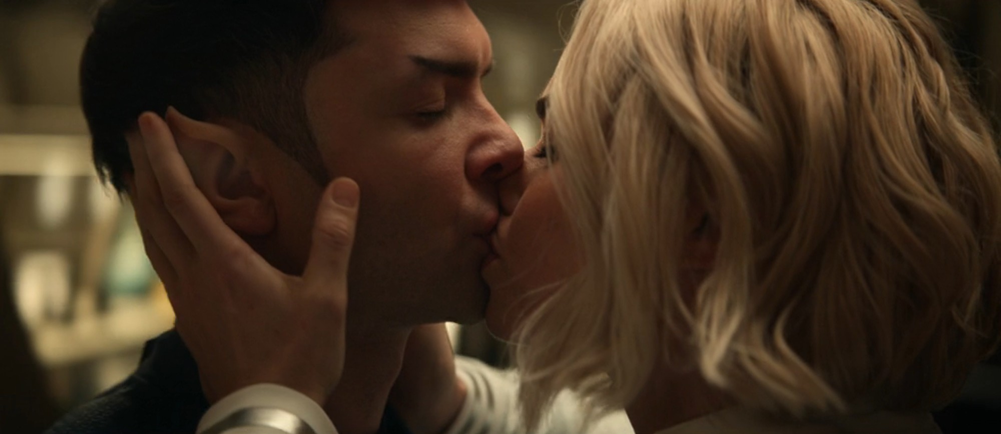 Christine Chapel and Spock kissing in Star Trek: Strange New Worlds.