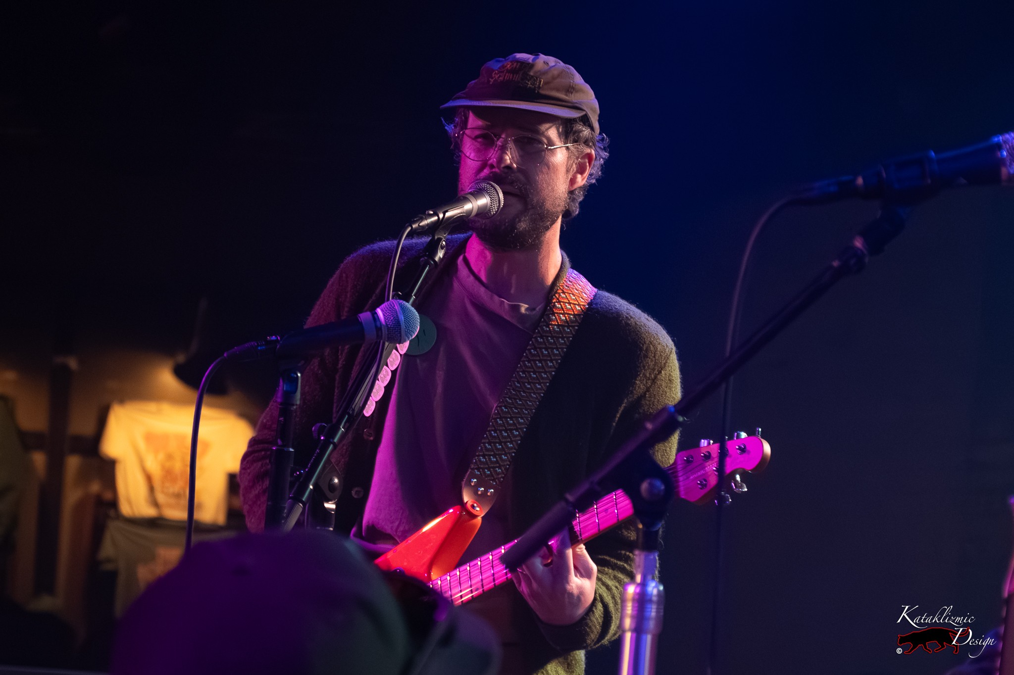 Sam Means of The Format sings the opening lines of “Boycott Heaven” while playing guitar during the album release show at Crescent Ballroom in Phoenix.